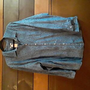 Croft & Barrow Blue Embroidered Button Down Shirt, 3X